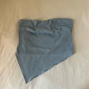 Princess Polly asymmetric blue tube top
